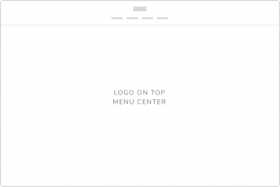 Logo on top menu center
